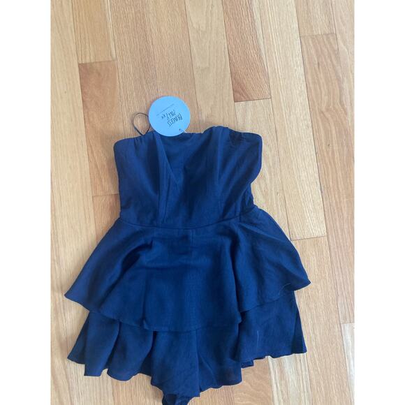 NWT Princess Polly Rolla Romper Playsuit Navy Blue Ruffle 2 - Picture 5 of 6
